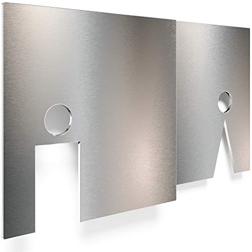 Edelstahl WC-Schilder Set - selbstklebend & pflegeleicht Cover