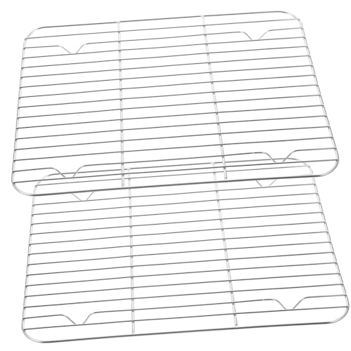 SOLUSTRE 2Pcs Stainless Steel Baking Rack for Oven Cooking Cooling Rack for Baked Goods Dishwasher Heavy Duty Design for Efficient Cooling Construction