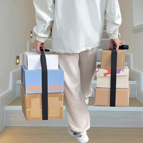 shoulder moving straps with cargo tie down straps - move lift carry lash and secure heavy objects furniture appliances - 1 person