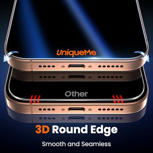 Image of UniqueMe for iPhone 16 Pro Max Blue Light Blocking Screen Protector, 2 Pack | 6.9 inch, Anti-blue Light, Eye Protection, Bubble-Free, Tempered Glass, 9H+ Hardness, 3D Full-coverage, Easy Installation