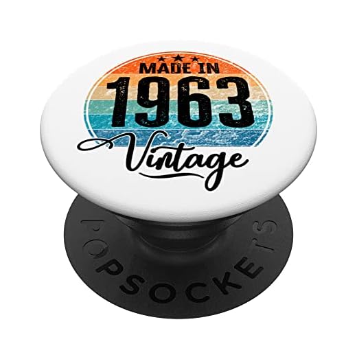 Birthday Vintage Año de nacimiento 1963 Cumpleaños bday PopSockets PopGrip Intercambiable