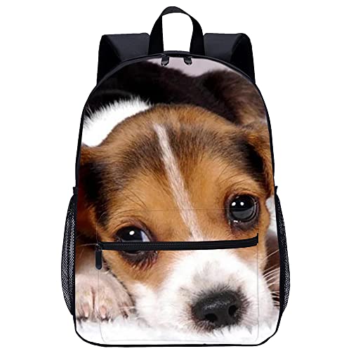 Sac à dos imprimé en 3D chien - Cadeau idéal de rentrée scolaire unisexe 45x30x15cm