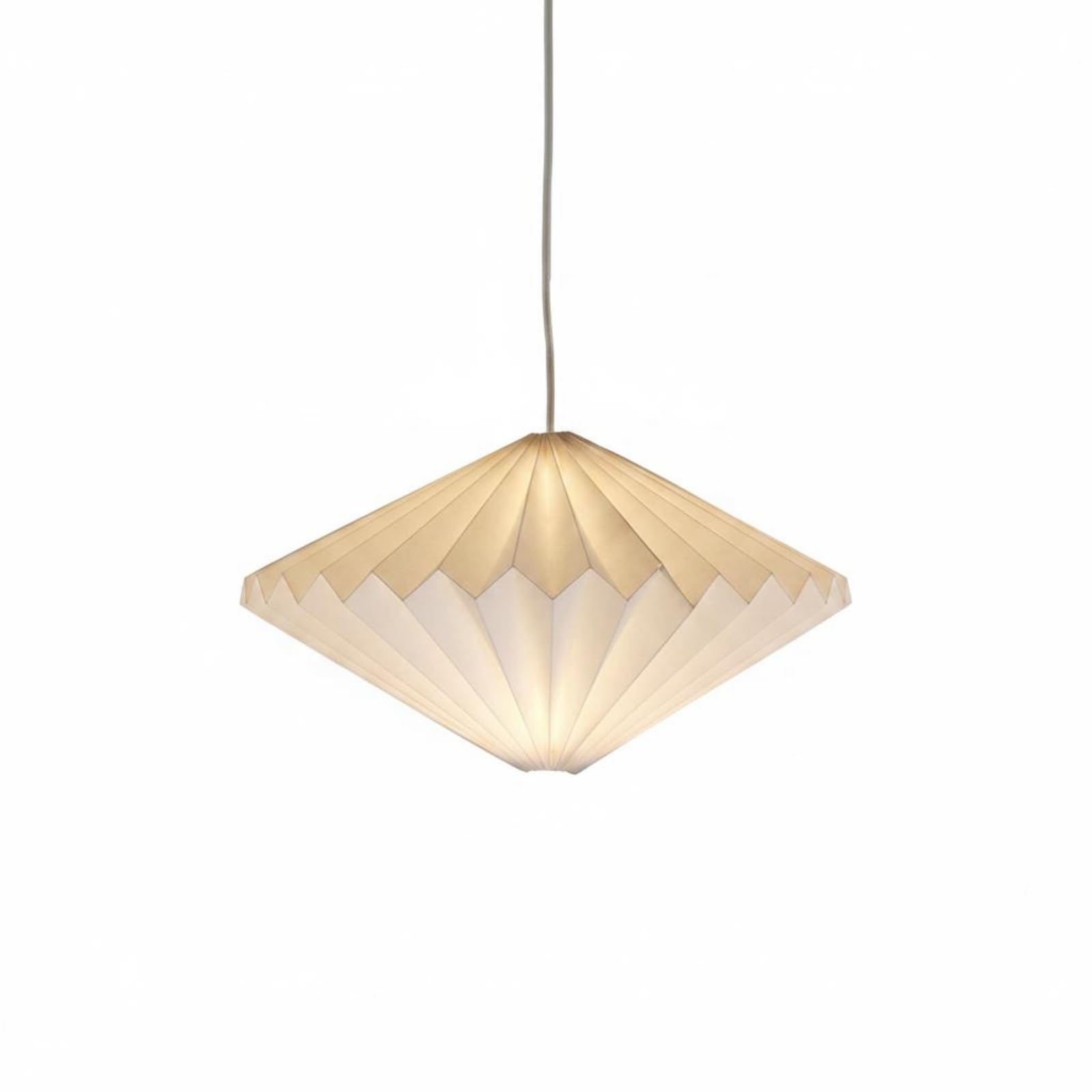 E27 Fitting Paper Hanging Lamp Shade Folded Origami Lampshade Foldable Pleated Paper Shade Suspended Cord for Dining Room, Bedroom, Cafe, Bar, Style H Shade-image-43