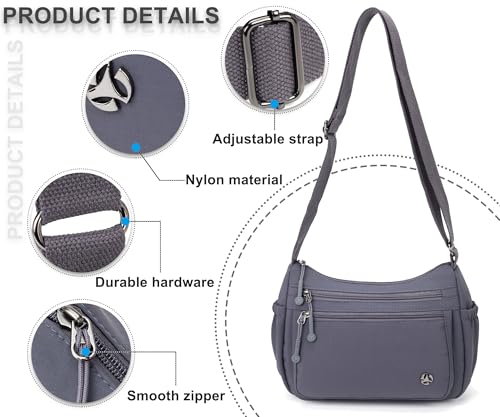 Image of Pealwel Casual Crossbody Bag with Anti Theft Pocket - Women Lightweight Water-Resistant Purse Bag