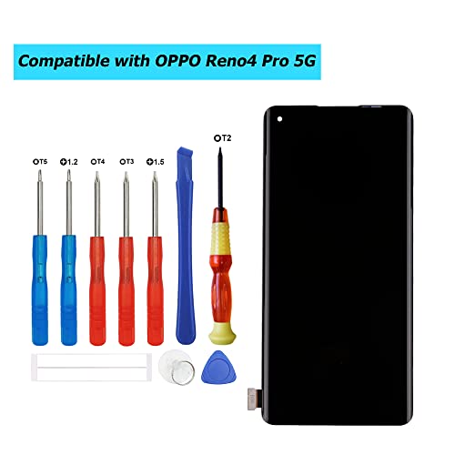 Vvsialeek Replacement AMOLED Display Compatible with Oppo Reno4 Pro 5G PDNM00 PDNT00 CPH2089LCD Touch Screen Digitizer Assembly Glass with Toolkit Black - Image 3