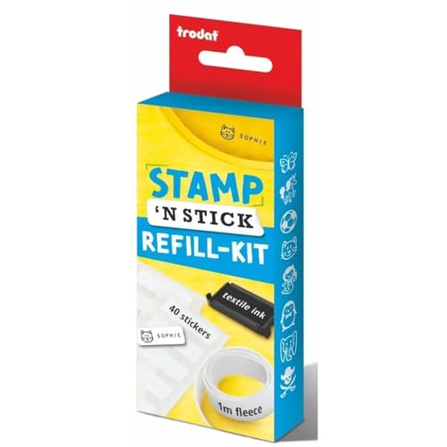 Kit de recharge Stamp 'N Stick avec encre longue durée et étiquettes multi-supports