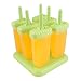 Classic Repeated Use Popsicle Molds Ice Pop Molds BPA Free, Oval, Set of 6 (Green)