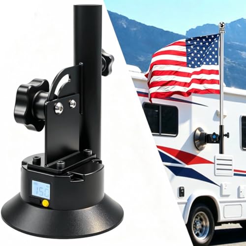 RV Flag Pole Holder Electric Vacuum Suction Cup Flag Pole Mount for Car