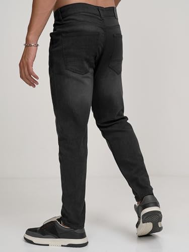 Image of Highlander Mens Tapered Fit Denim Jeans for Man|Regular Length|Mid-Rise|Stretchable Fabric for Comfort fit| Jeans for Man | Men Jeans