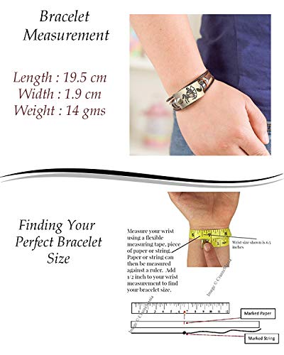 Image of Young & Forever Zodiac Sign Multi-Strand Genuine Leather Bracelet for Men & Boys - Adjustable Tribal Wristband with Antique Metal Charm