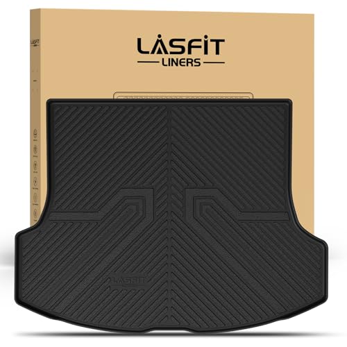 Image of LASFIT Cargo Mat for 2023-2026 Lexus RX RX350 RX350h RX500h, Black | All Weather RX350 RX350h Custom Fit TPE Cargo Liner, Full Coverage Secure-Fit Trunk Liner, Easy to Wash