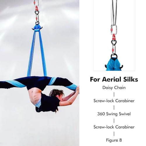 DASKING Aerial Silk Dance Hardware Kit, Rescue 8 & Swivel & Carabiners by DASKING - Used condition - Image 4