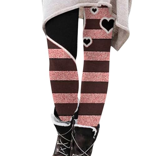 KONG JIMFAN Strumpfhosen Winter Schnittschutzhose Thermo Strumpfhose Herzen Termostrumpfhosen Cordhose Damen Winter Geschenke Frauen Kurze Hose Damen Winter Hosenträger Skihose(#5 Pink,L)