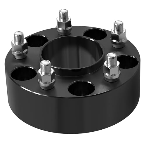 EVERESTWAY 5x5 Wheel Spacers 5x127mm, 2\" Thickness 5 Lug 71.5mm Hub Bore,1/2\" x20 Studs Compatible with 2007-2018 Jeep Wrangler JK/2006-2010 Commander XK Grand Cherokee WK 4PCS(Black) - Thumbnail 7