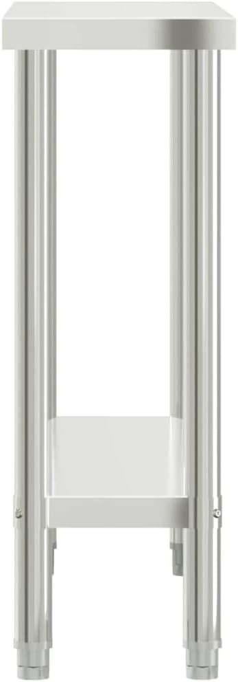 YAFF Kitchen Work Table 43.3"x11.8"x33.5" Stainless Steel,Food Service-376452