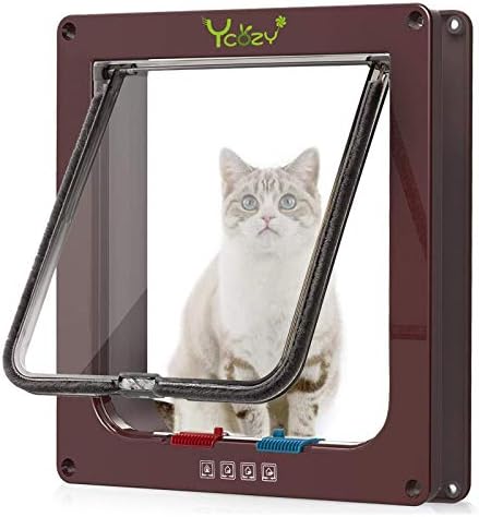 Ycozy Extra Large Cat Doors (Outer Size 11.8" x 9.8") 4-Way Locking Indoor Pet Door for Interior Exterior Doors, Weatherproof Cat Flap for Kittens & Doggies Easily Install on Door/Wall/Window