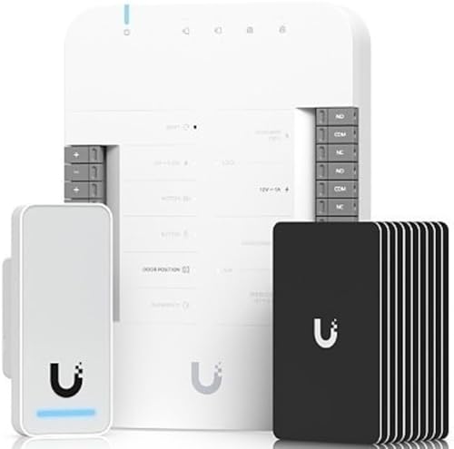 Image of Ubiquiti UA-G2-SK Access G2 Starter Kit; Designed to Manage a Single Door with One Reader; 13.56 MHz Frequency; 30 mm Read Range; Includes: (1) Door Hub, (1) G2 Reader and (10) Access Cards