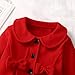 METYOUEZE Toddler Baby Girl Dress Coat Lapel Button Jackets Clothes Long Sleeve Solid Color Fall Winter Outfit（Red,3-4T）