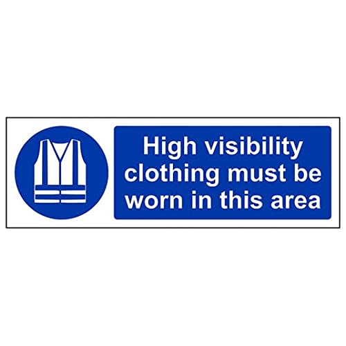 Eco Friendly Mandatory PPE - High Visibility Clothing Must Be Worn In This Area - 300 X 100mm