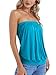 DJT FASHION Women's Tube Tops Strapless Bandeau Tank Strapless Blouse Off The Shoulder Tunic Shirts Summer Casual Aquamarine