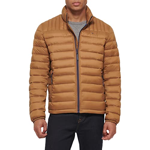 Image of Tommy Hilfiger Mens Embroidered Logo Puffer Jacket