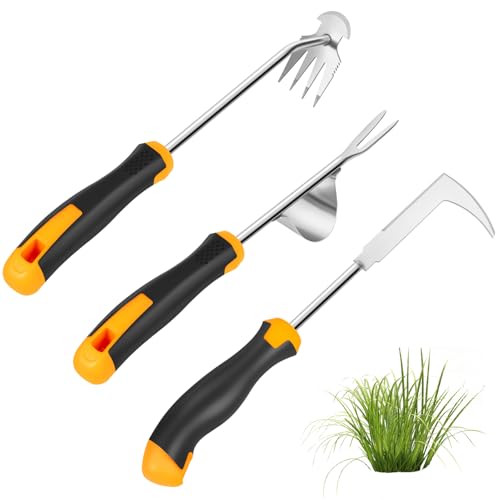 Dotet Garden Uprooting Weeding Tools - 3 Pack Hand Held Weeder Puller Tool Set