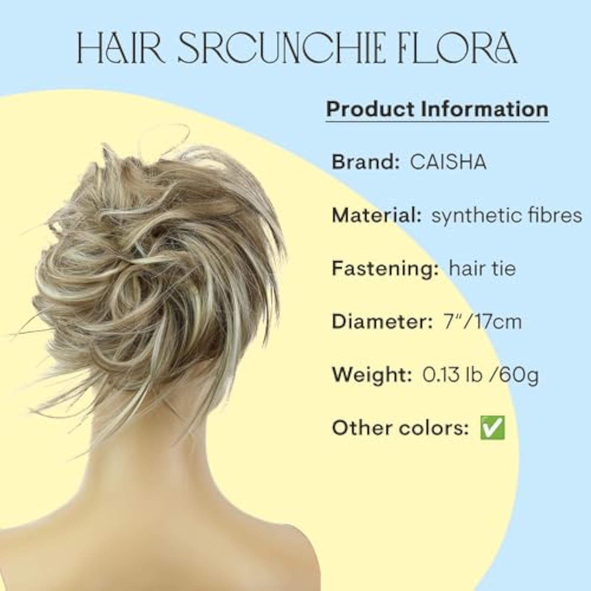 Dirty Blonde Mix Messy Bun Hair Scrunchie, Voluminous Updo