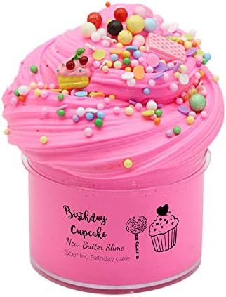 Dorothyworld Newest Strawberry Birthday Cake Slime with Charm Sludge Scent Toy for Boys and Girls( 7OZ) 200ML