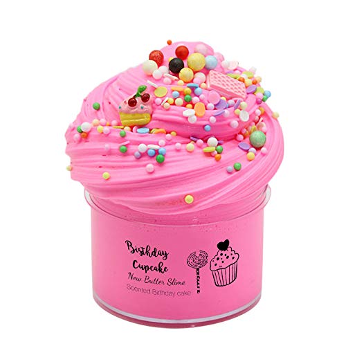 Dorothyworld Newest Strawberry Birthday Cake Slime with Charm Sludge Scent Toy for Boys and Girls( 7OZ) 200ML