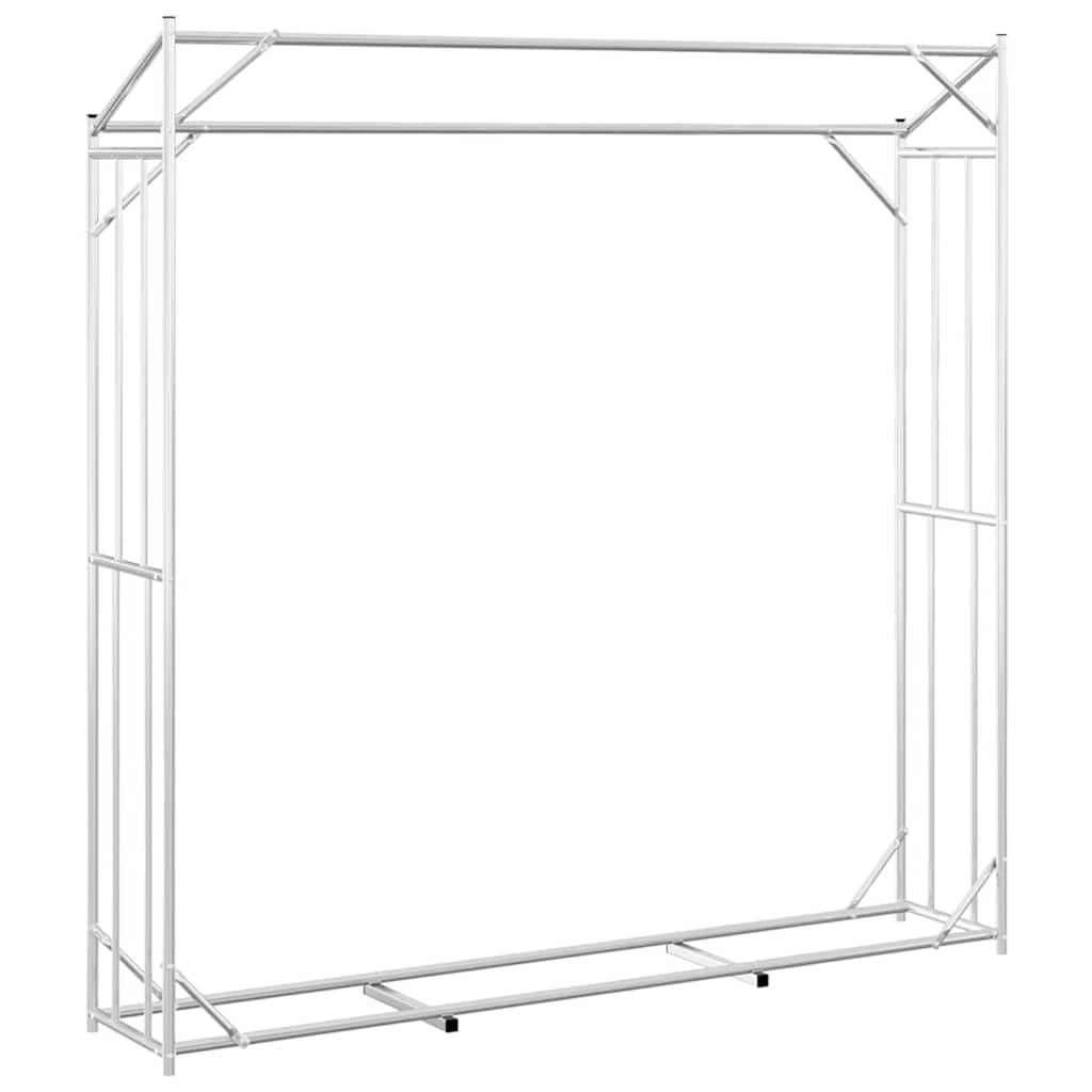 vidaXL Leñero con Protector de Lluvia 200x40x200 cm Acero galvanizado, Almacenamiento de leña, Soporte para leña para Chimenea, Almacenamiento de leña para Interior
