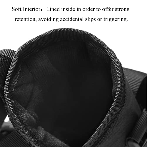 Obemisk Tactical Drop Leg Holster, Thigh Pistol Gun Right Hand Adjustable Holster For Pistol- Handed Airsoft With Magazine Poucholster Black #TOP3