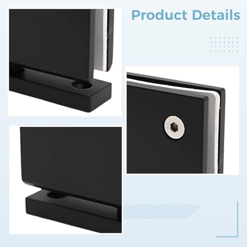 Charnière de porte de douche noire mate rotative à 360° en inox durable - 5