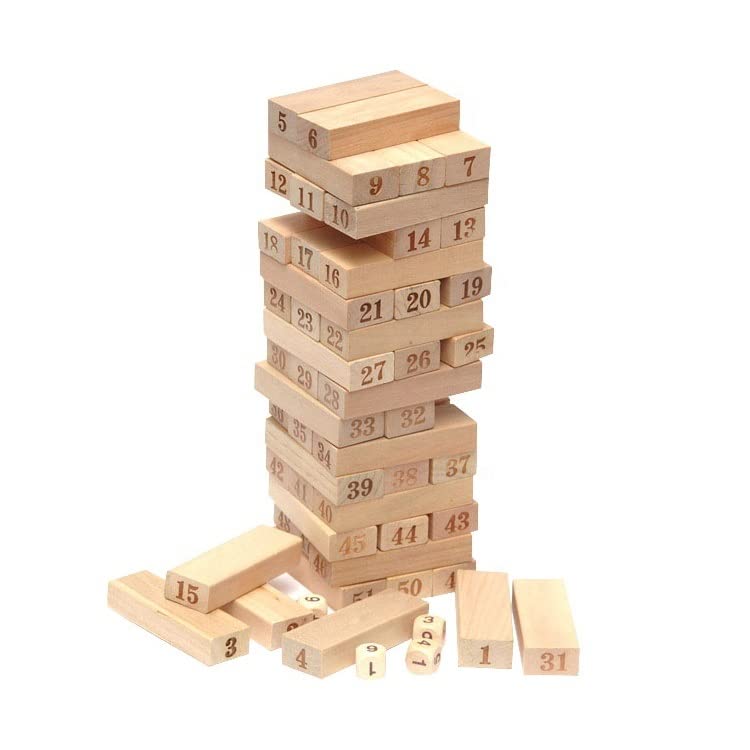 Buy PULSBERY Timber Tower Wooden Block for Kids 54 Pieces Numbered
