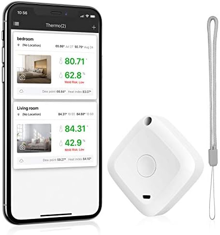 Brifit Wireless Thermometer Hygrometer, Bluetooth 5.0 Temperature Humidity Sensor with Data Export, Notification Alert, Indoor Temp Monitor for Greenhouse, Guitar Case, Baby Room, Garage, Christmas
