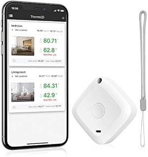Brifit Wireless Thermometer Hygrometer, Bluetooth 5.0 Temperature Humidity Sensor with Data Export, Notification Alert, Indoor Temp Monitor for Greenhouse, Guitar Case, Baby Room, Garage, Christmas