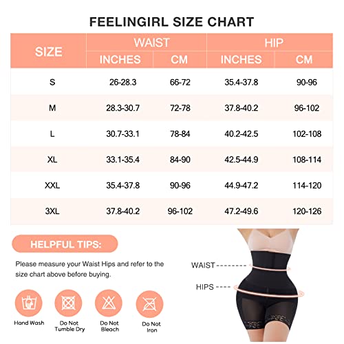 Feelingirl Shapewear Women's Tummy Control Faja Butt Lifter Body Shapewear Thigh Removable Waist Wrap Shorts, A-Black, X-Large #TOP4