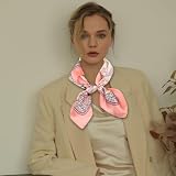 Szal Kwadratowy z nadrukiem, 2 sztuki, miękki dekoracyjny szal, retro Rosa, mały, elegancki satynowy, Rozmiar