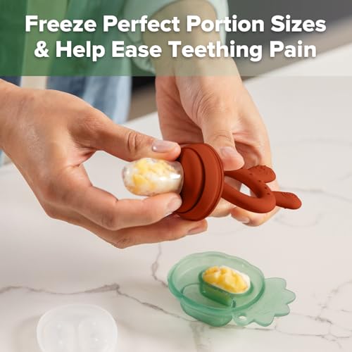 image for Haakaa Baby Fruit Food Feeder & Mini Freezer Nibble Tray Combo, Breast