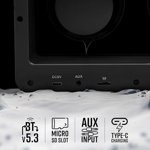 Image of ZEBRONICS Sound Feast 75, Portable Bluetooth Speaker, 14 Watts, 10 Hours Playback, Transparent Body, Dual 6.6 cm Drivers, Carry Strap, Bluetooth v5.3 | TWS | mSD | AUX (Black)