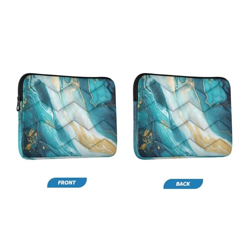 Funda para laptop 13-14 pulgadas con patrón mármol blanco y verde miniatura 2