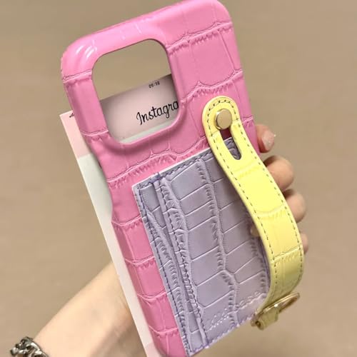Étui cuir iPhone 14 Pro Max rose sale idéal en soirée et bureau