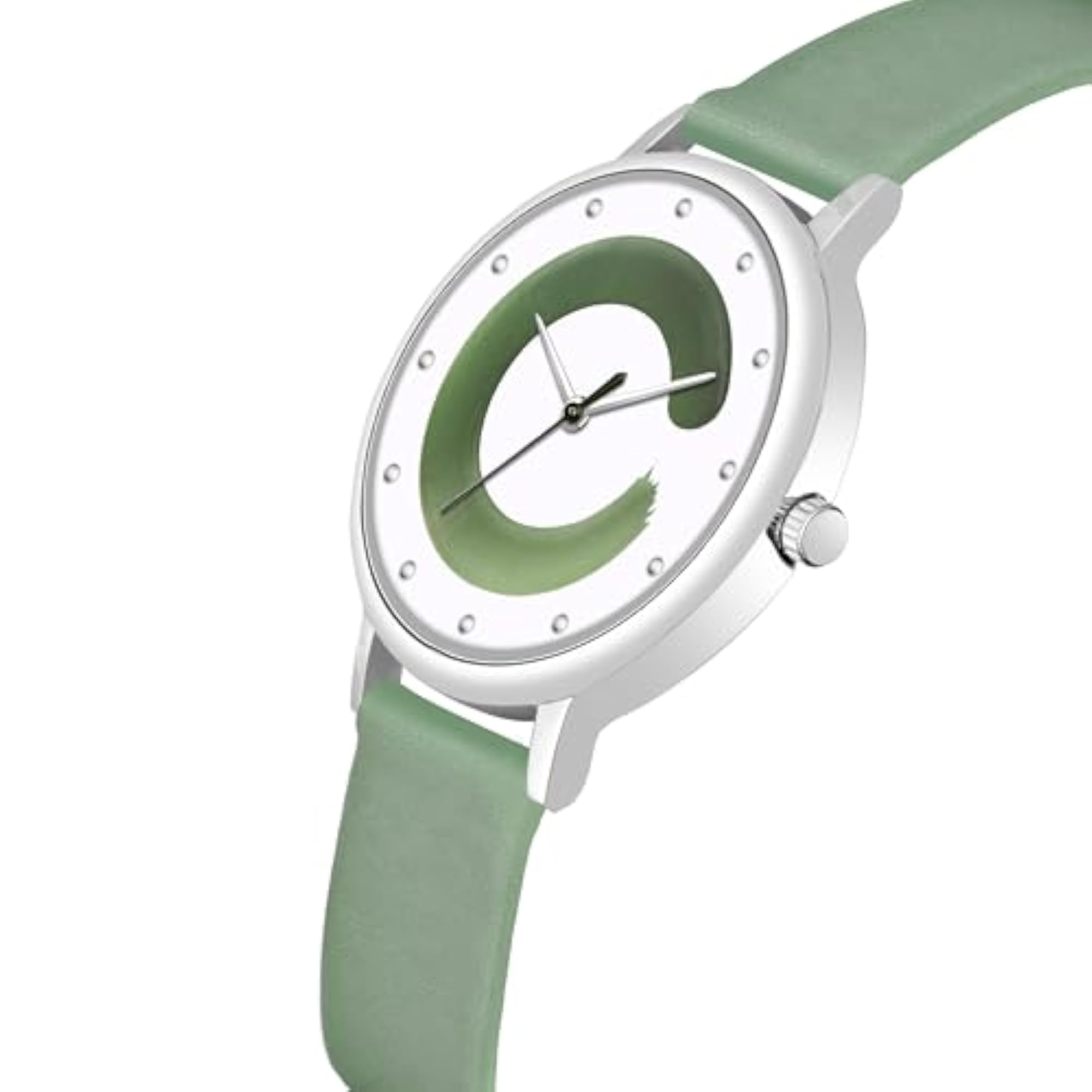 Women's Silver Case Leather Belt Analog Watch, 5 Colours