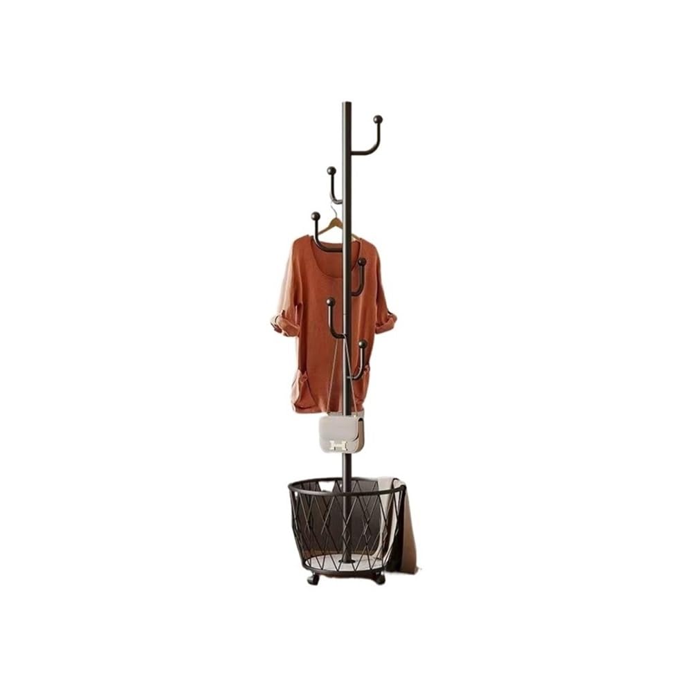 AILIUXIAOYAN Coat Rack Modern, Minimalistic, and Practical Freestanding Coat and Hat Rack for Home - Portable and Versatile Clothing Rack Stand(Black)