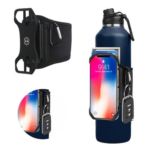 NAJILI Gym Wasserflaschenhalter, Handy Wasserflaschen Tasche, 360° Drehbar und Abnehmbar Trinkflasche Beutel Arm Lauftelefonhalter Dauerhaftigkeit Flaschenhalter für Fitness, Wandern, Camping, Reisen