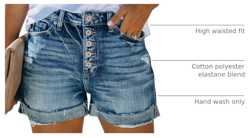 Image of MODARANI Denim Shorts for Women Distressed Jean Shorts Ripped Summer Hot Short