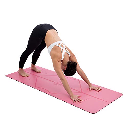 Liforme Original Yoga Mat – Free Yoga Bag Included - Patented Alignment System, Warrior-Like Grip, Non-Slip, Eco-Friendly And Biodegradable, Sweat-Resistant, 4.2Mm Thick Mat For Comfort - Pink #TOP4