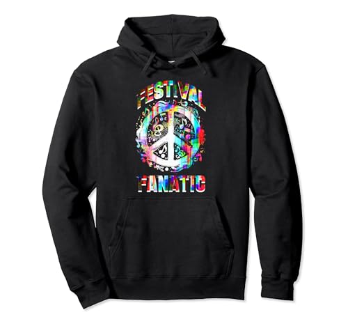 Festival Fanatic Vibrant Peace Sign Sudadera con Capucha