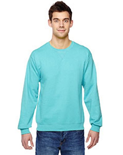 Fruit of the Loom mens 7.2 oz. Sofspun Crewneck Sweatshirt(SF72R)-SCUBA BLUE-XL