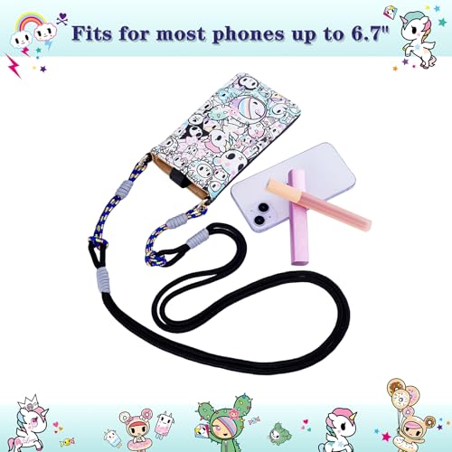 Tokidoki Unicorno PU Leather Crossbody Cell Phone Purse Kawaii Cute Lightweight Shoulder Bag Wallet Credit Card for Women (Color) Multicolor4