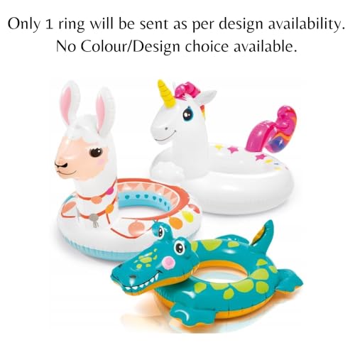Image of 71x56cm Inflatable Pool Tubes for 3-6 Years Old | PVC Air Water Floats for Swimming Pool | Attractive Big Animal Rings - Pack of 1